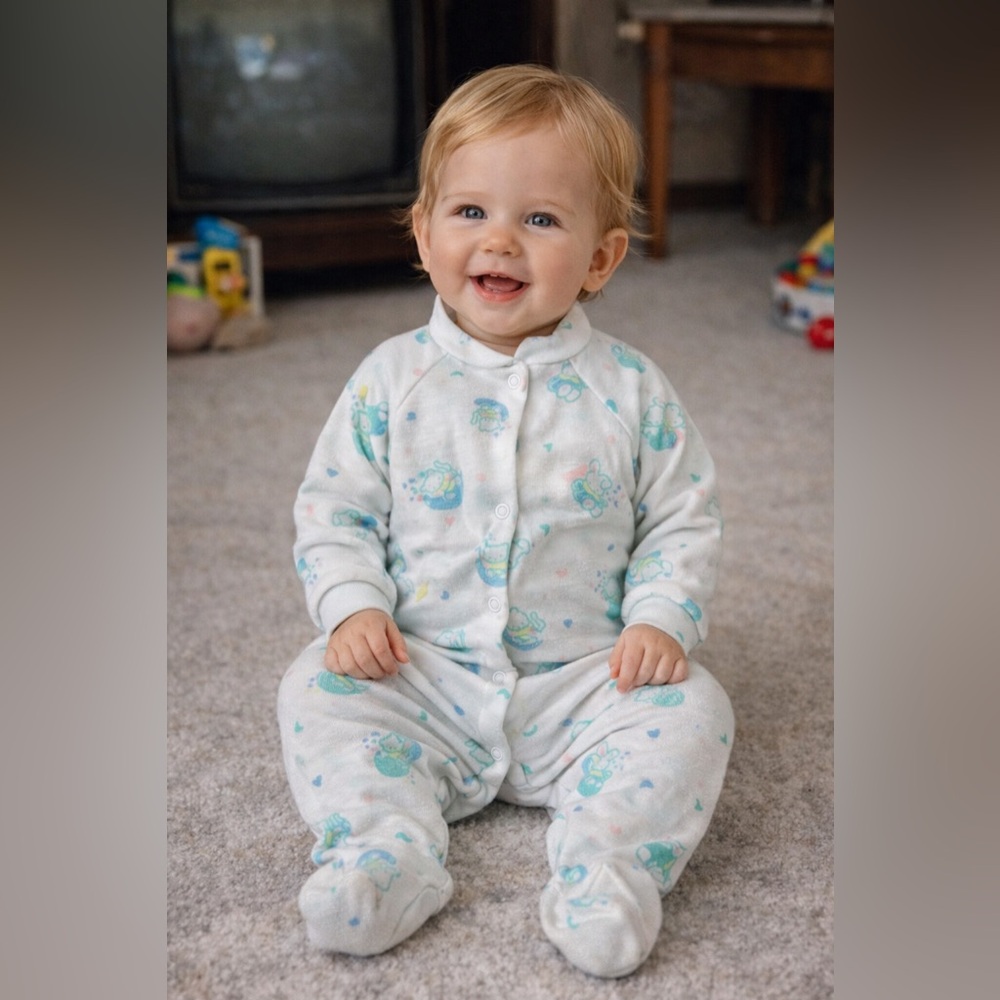 Toddletime Footed Baby Button Up Outfit